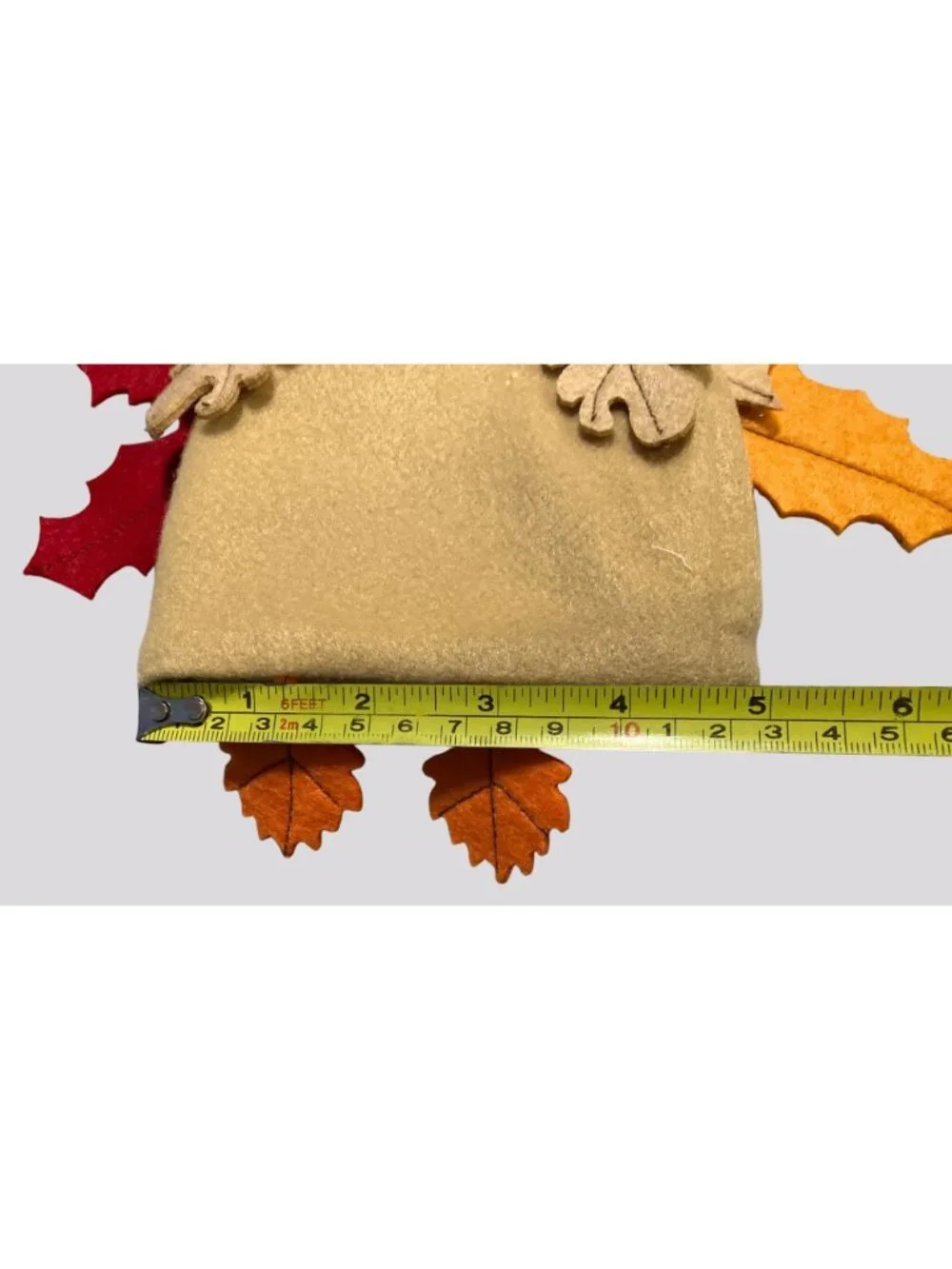 Food Network Plush Turkey Bottle Cover Festive Decoration With Autumn Leaves